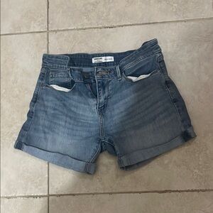 Signature by Levi Strauss Blue Jean Shorts with Cuffed Hem and Mid-Thigh Length